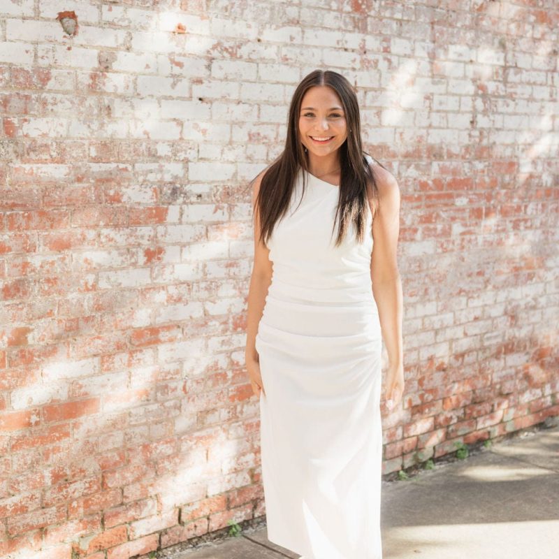 White Twist Shoulder Midi Dress